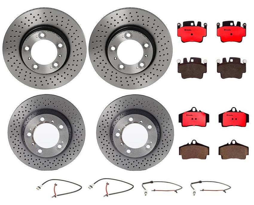 Porsche Brakes Kit - Pads & Rotors Front and Rear (318mm/299mm) (Ceramic) 99661236500 - Brembo 1589996KIT